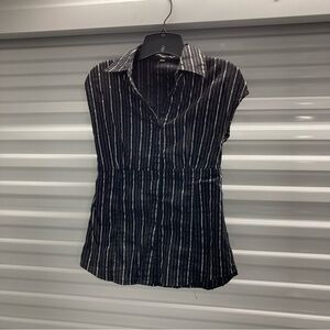 Striped Black and White Women's Top